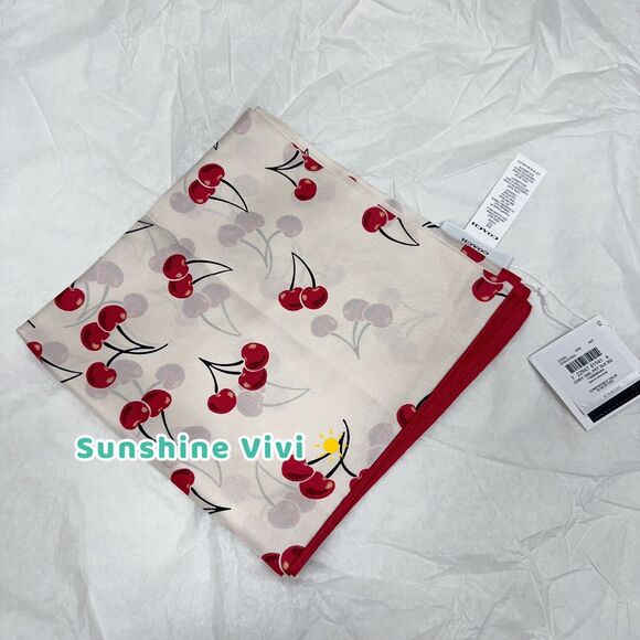 NWT Limited Coach Cherry Swirl Print Silk Square Scarf CZ533 - Picture 4 of 6